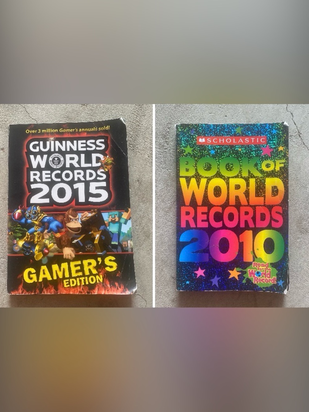 2 Book Bundle of Guinness World Records 2010 Generic & 2015 Gamer's Edition